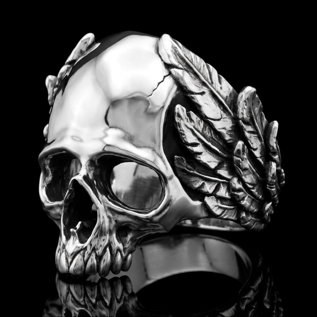 The Winged Skull Ring - 3/4 view