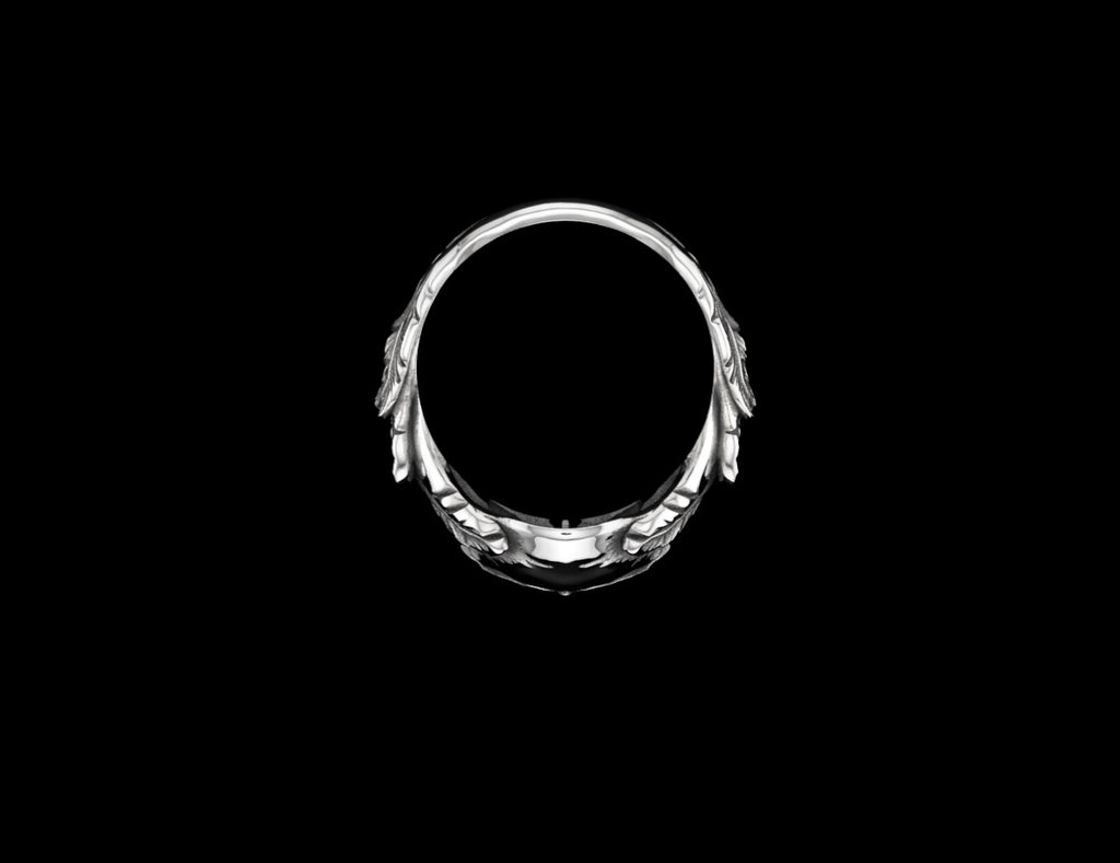 The Winged Skull Ring - top view