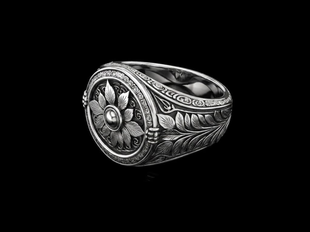 The Rosette Signet Ring - 3/4 view