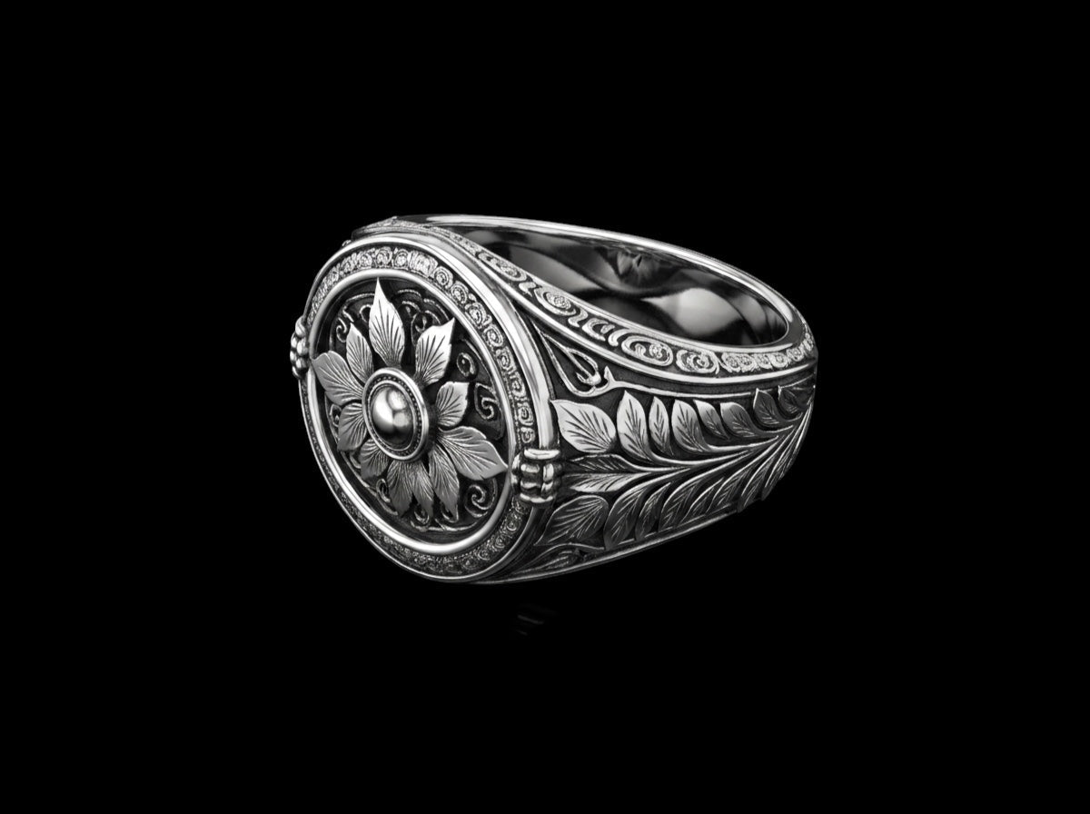 The Rosette Signet Ring - 3/4 view