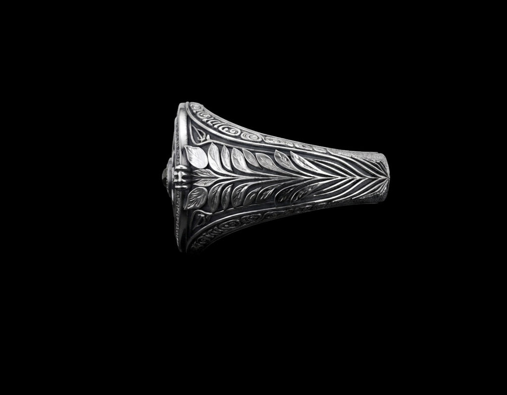 The Rosette Signet Ring - side view