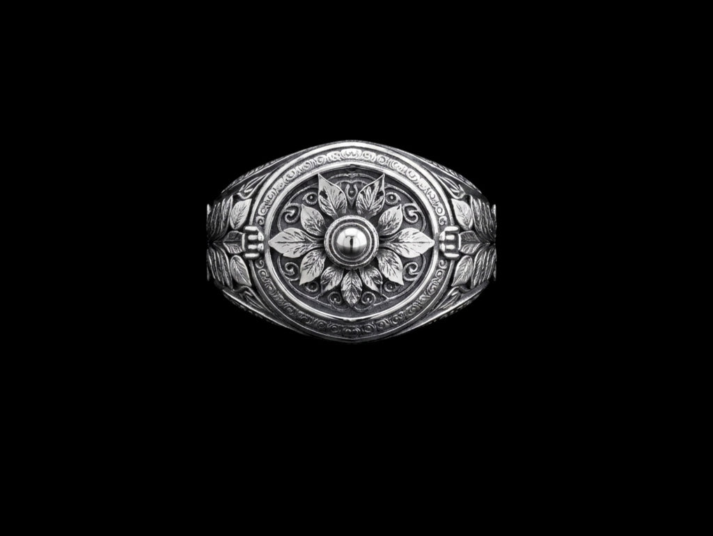 The Rosette Signet Ring - top view