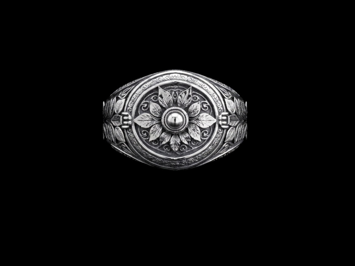 The Rosette Signet Ring - top view