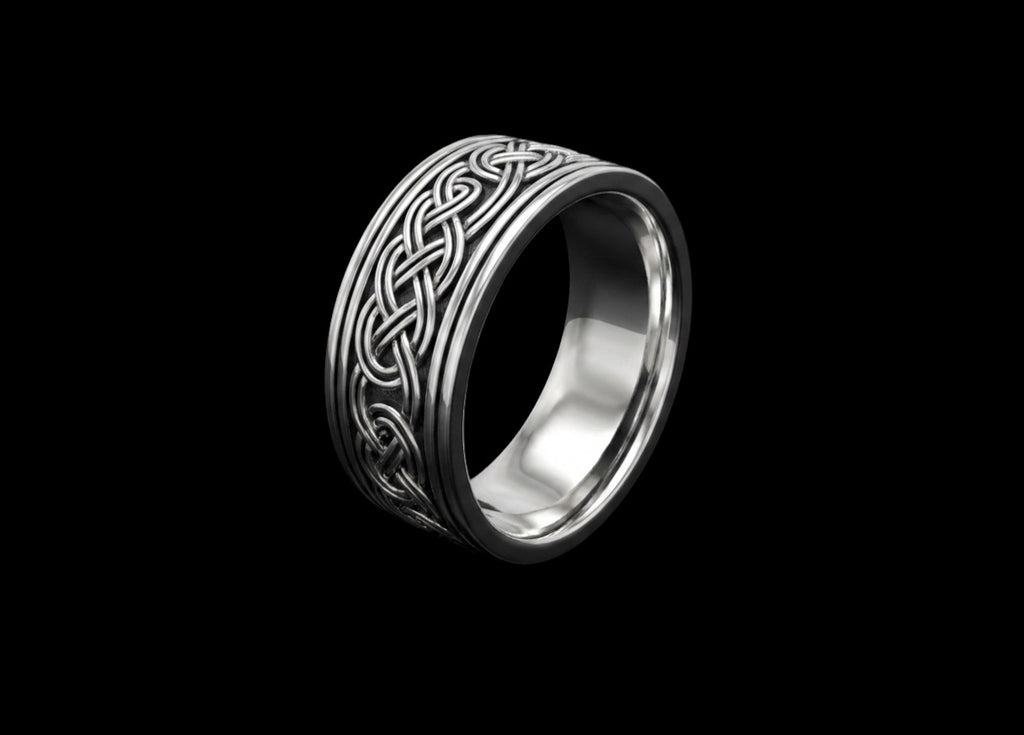 The Celtic Knot Band Ring - 3/4 view