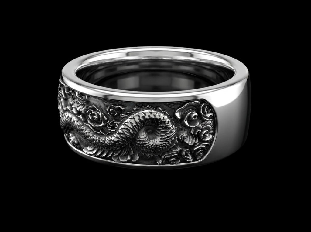 The Dragon Band Ring - 3/4 view