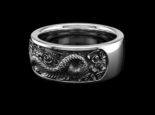 The Dragon Band Ring - 3/4 view