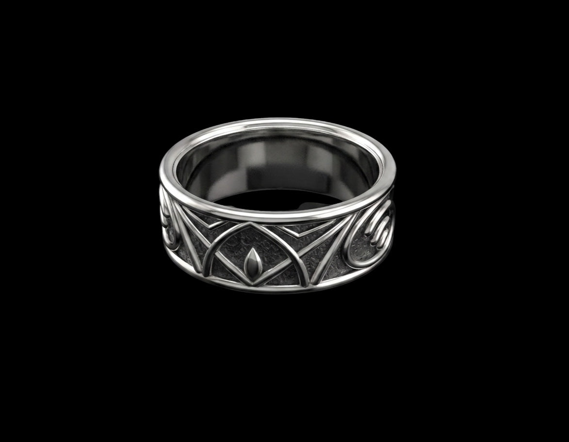 The Vesica Band Ring - 3/4 view