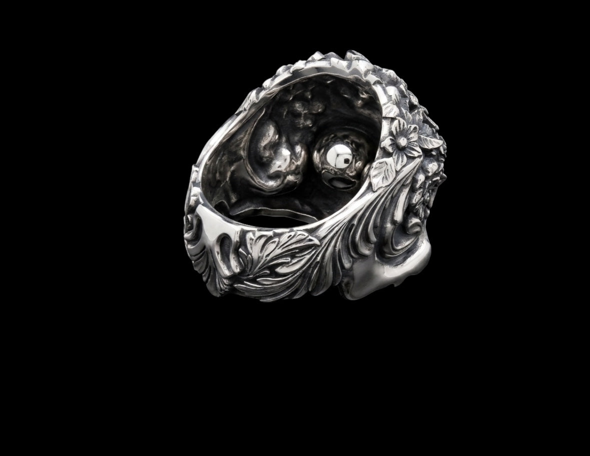 The Catrina Skull Ring - 3/4 view