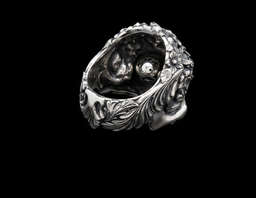 The Catrina Skull Ring - 3/4 view