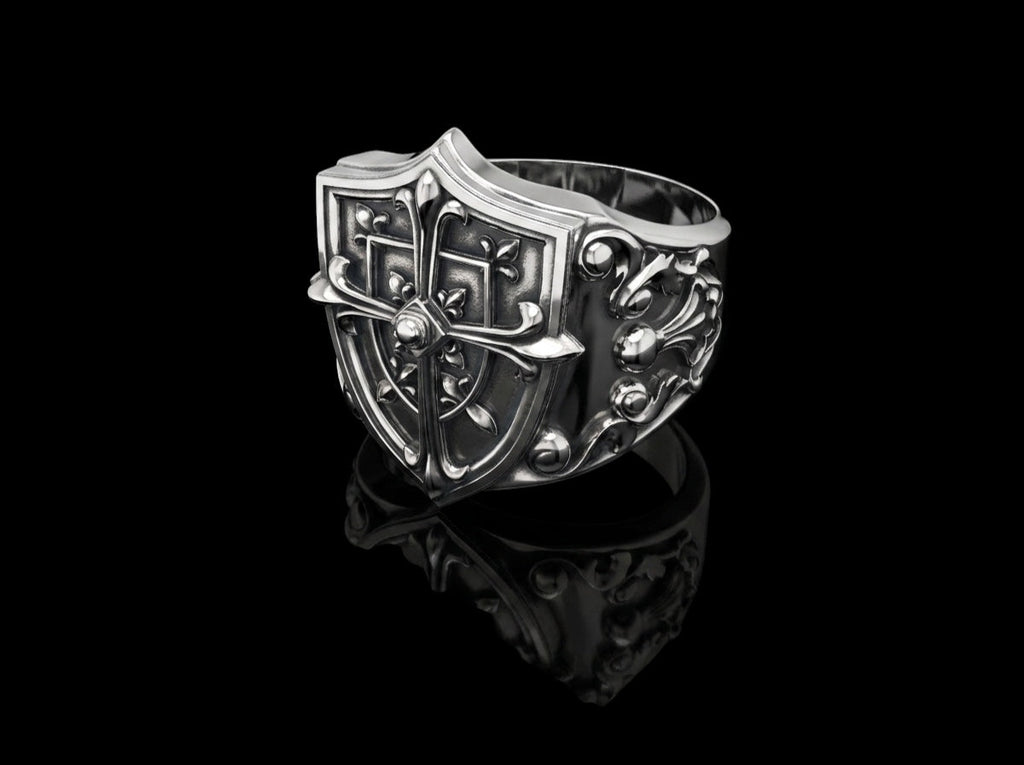 The Shield Signet Ring - 3/4 view