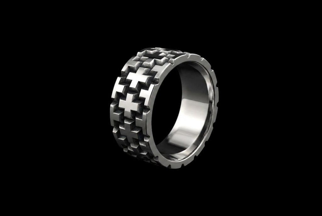 The Cross Weave Band Ring - 3/4 view