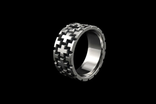 The Cross Weave Band Ring - 3/4 view