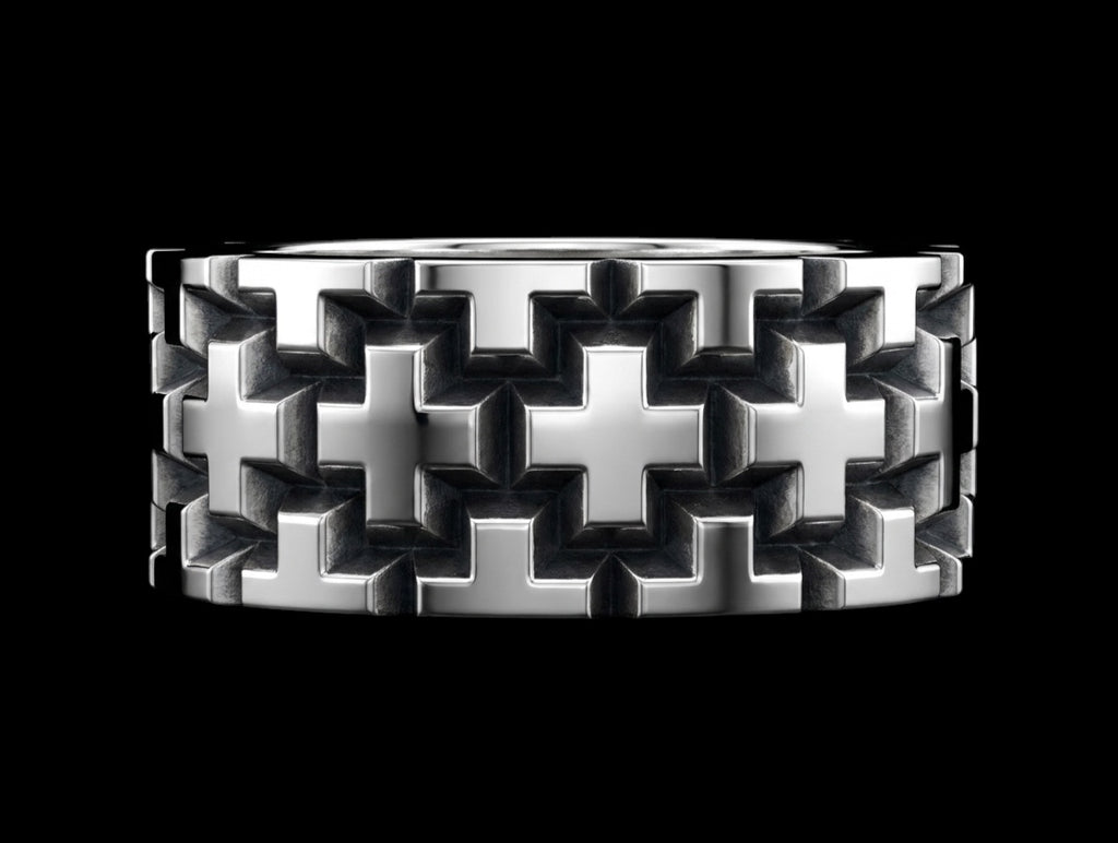 The Cross Weave Band Ring - side view