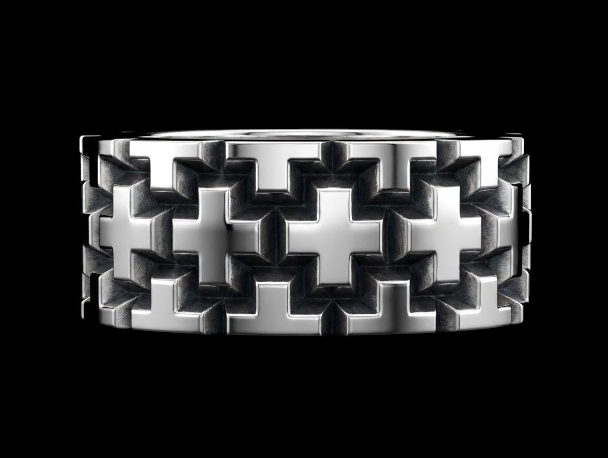 The Cross Weave Band Ring - side view