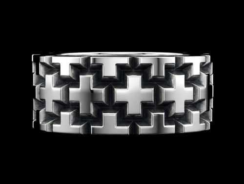 The Cross Weave Band Ring - side view